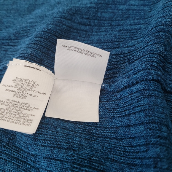 Jones Studio Separates Women's 3/4 Sleeves Open Front Cardigan Blue Size Large - Picture 9 of 9